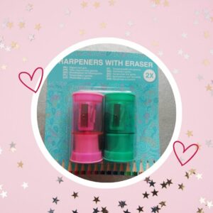 🦄 Taille Crayons 2 en 1 avec Gomme intégrée ! (différentes couleurs)