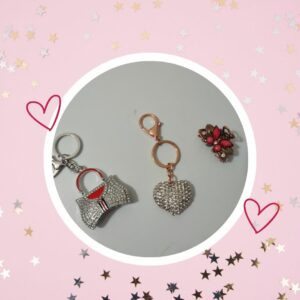 🦄 Petits Porte-Clés Fashion Strass (Cœur, Sac à main, Tour Eiffel)