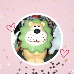 🦄 Tirelire Vintage "Lion" Jaune et Verte