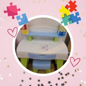 🦄 Bureau Enfant + Tabouret (commode, bureau pour enfant) : Modèle Garçon ou Fille  (OCCASION🏷️)