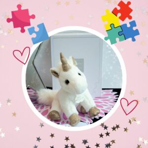 🦄 Peluche "Licorne" blanche pailleté  (OCCASION🏷️)