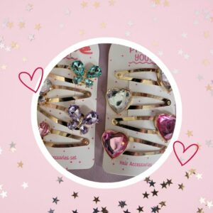 🦄 Barrettes dorées COEURS ou PAPILLONS - avec strass