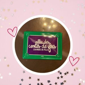 🦄Plaque de chambre de fille "type plaque de rue" avec message : "allée des contes de fées"
