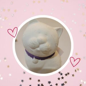 🦄 Tirelire chat en plâtre blanc