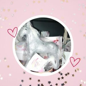 🦄Superbe Licorne argentée paillétée ! (jeu ou décoration)
