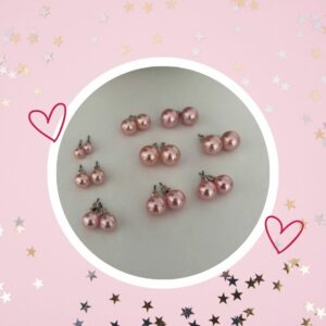 🦄 Boucles Clous d'Oreilles Fantaisies (femmes et enfants) PERLES ROSES
