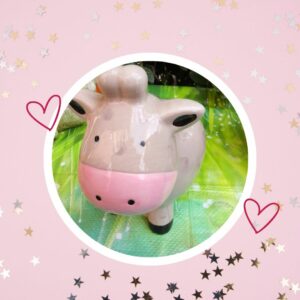 🦄 Tirelire VACHE céramique (grise à petites taches)