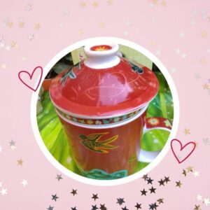 🦄 Mug en porcelaine "avec couvercle + infuseur" pour le thé ou la tisane