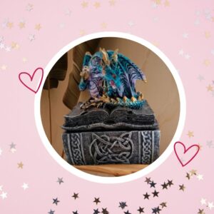 🦄Statuette Gothique - Dragon sur un Livre de Magie